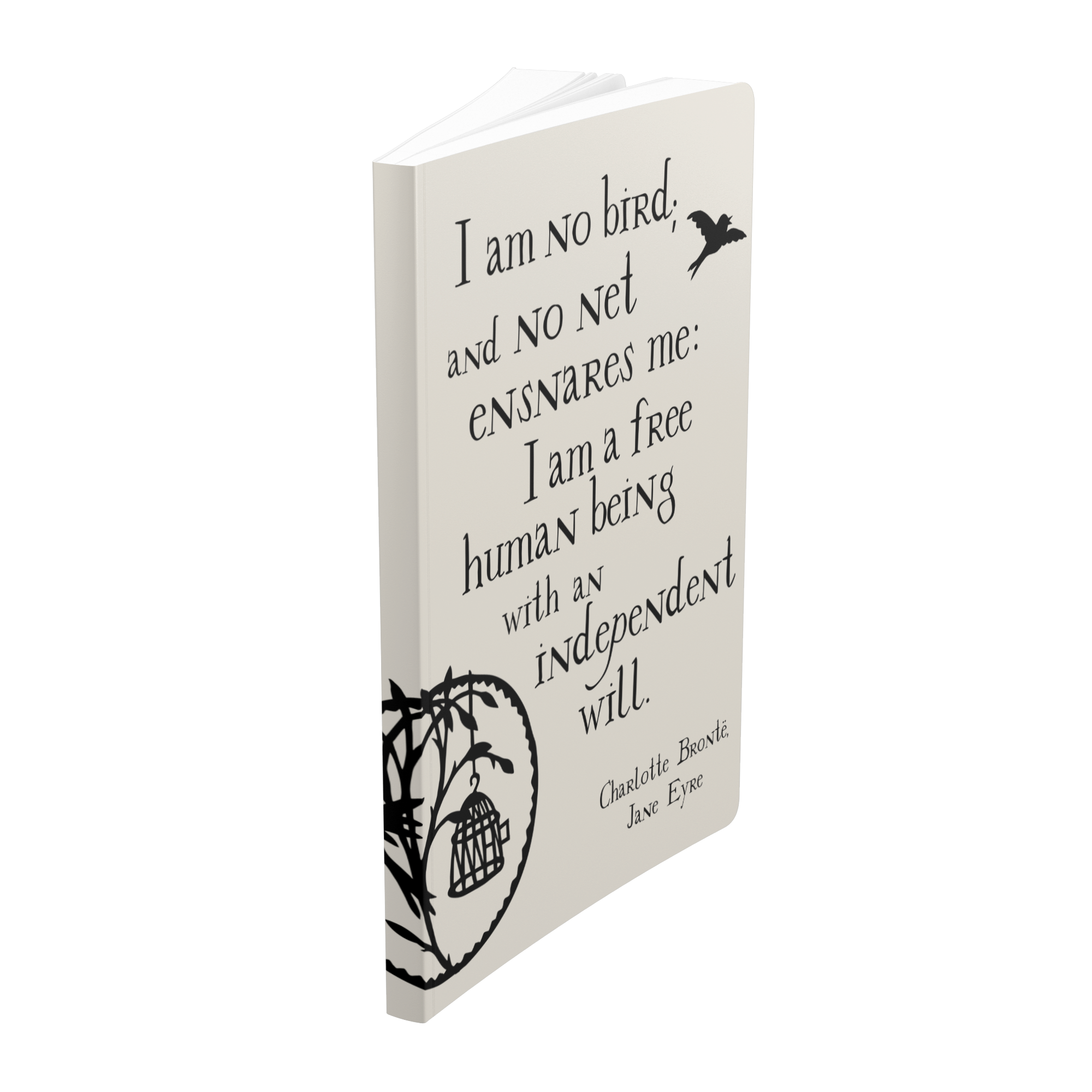 I_Am_No_Bird_Softcover_Notebook_Standing_Angle_Mockup.png