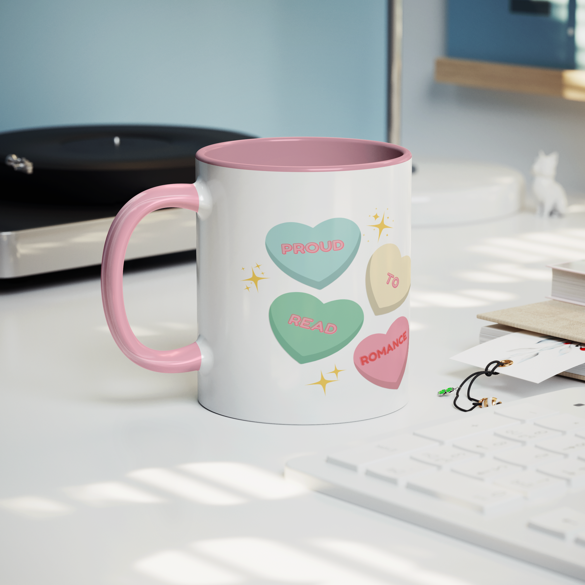 Proud_to_Read_Romance_Mug_Lifestyle_Record_Player_Mockup.png