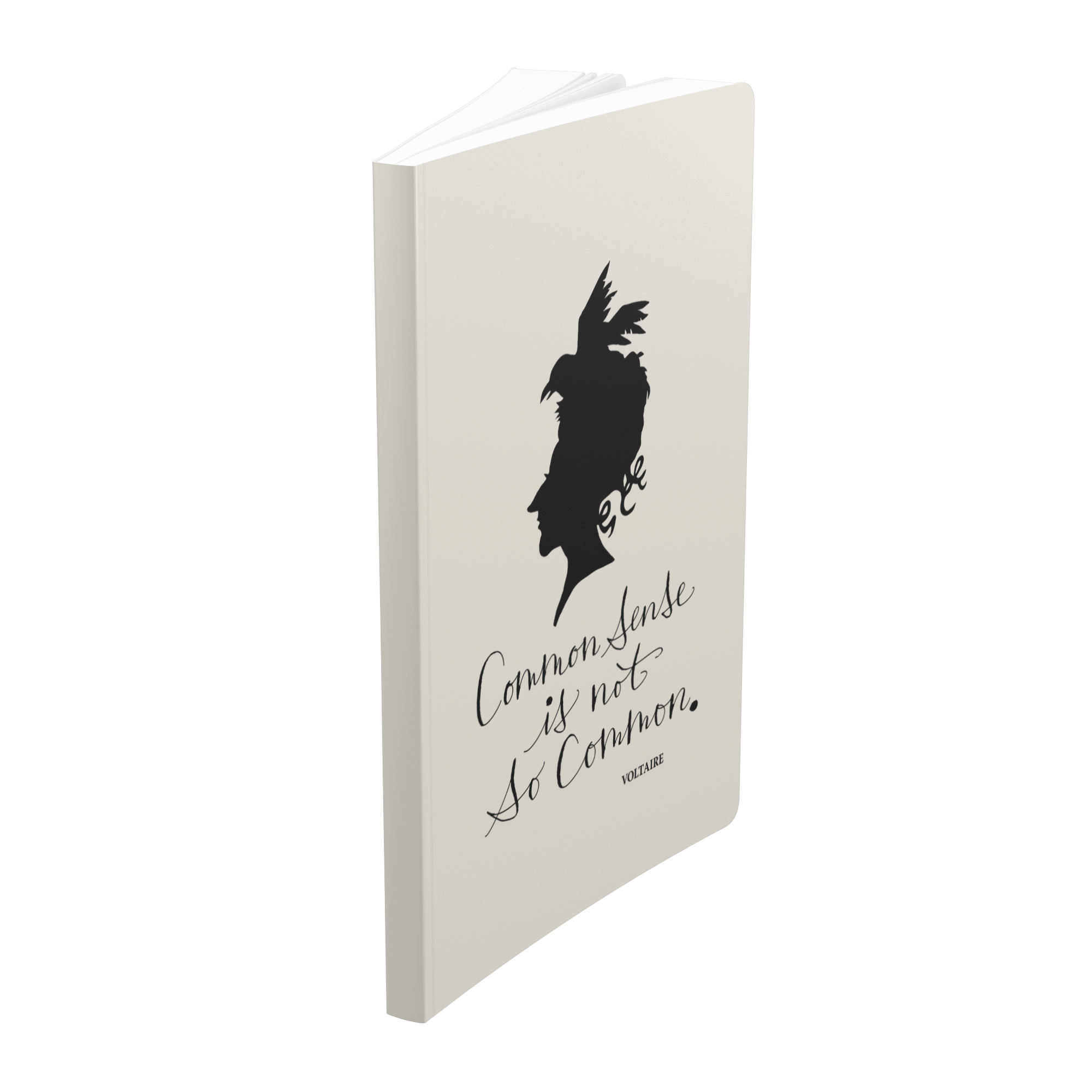 Common_Sense_-_Voltaire_Softcover_Notebo_Standing_Angle_Mockup.png