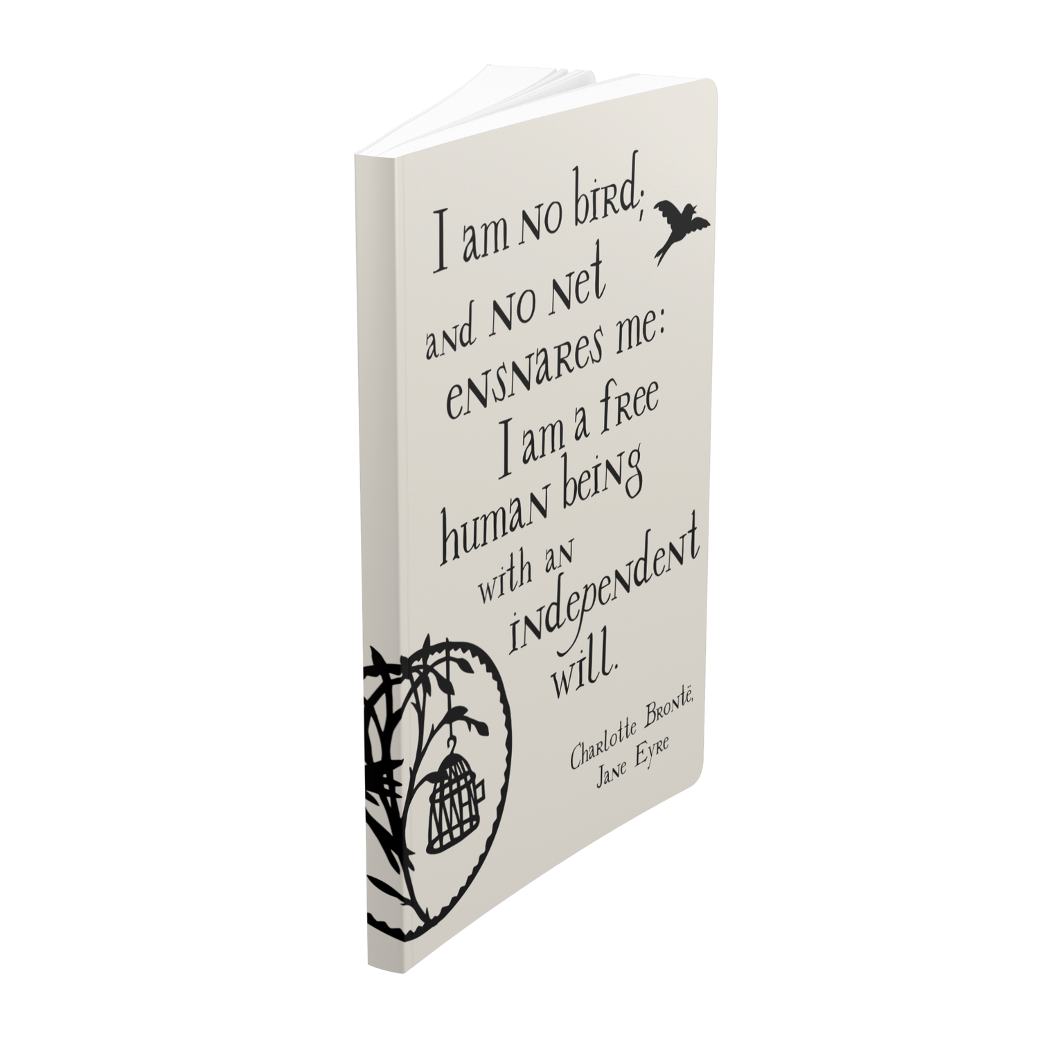 I_Am_No_Bird_Softcover_Notebook_Standing_Angle_Mockup.png