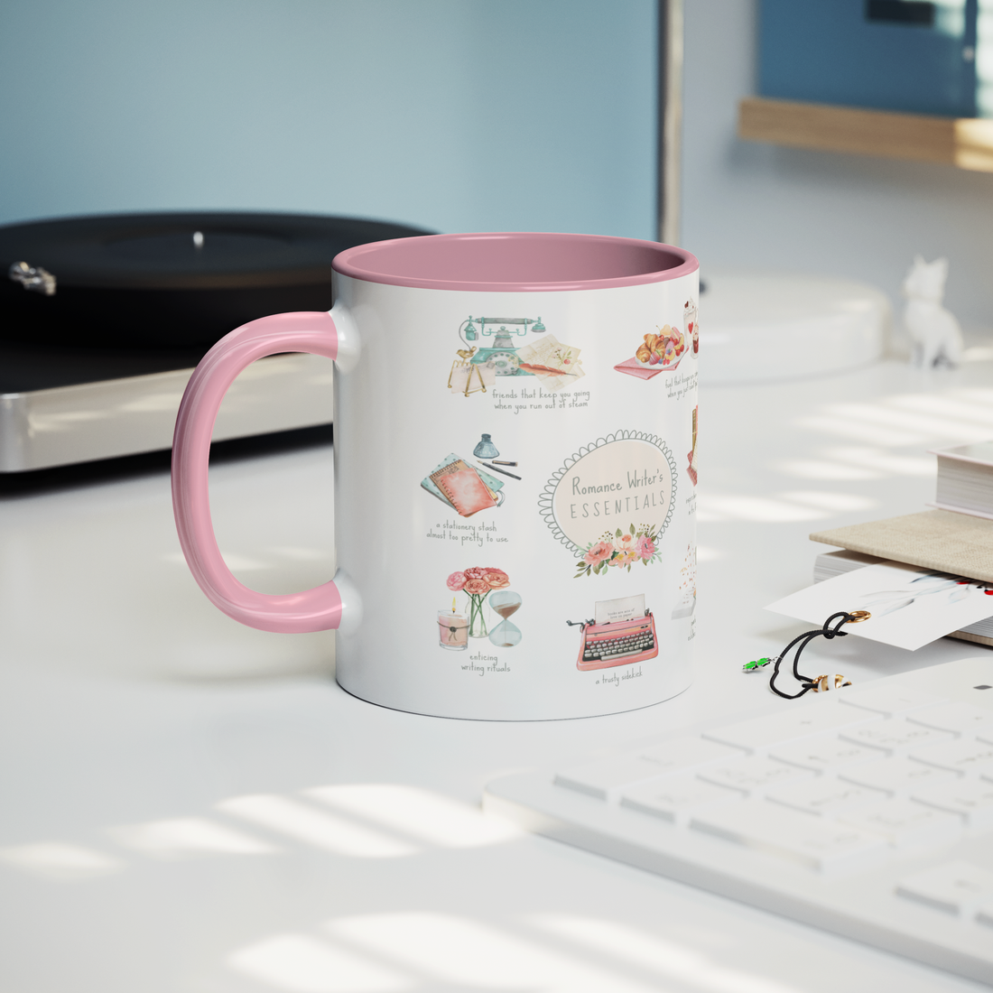 Romance_Writers_Essentials_11oz_Mug_Lifestyle_Record_Player_Mockup.png