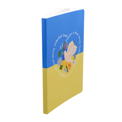 Slava_Ukraini_Softcover_Notebook_All_Pr_Standing_Angle_Mockup.png