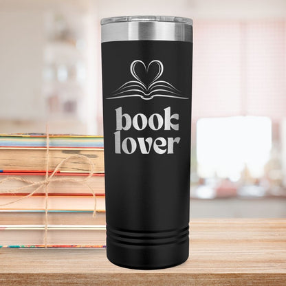 Retro Book Lover 22 oz. Etched Travel Mug